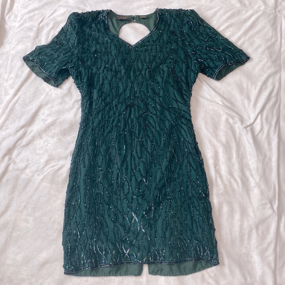 MARK AND JOHN BY SAM emerald sequence dress - large